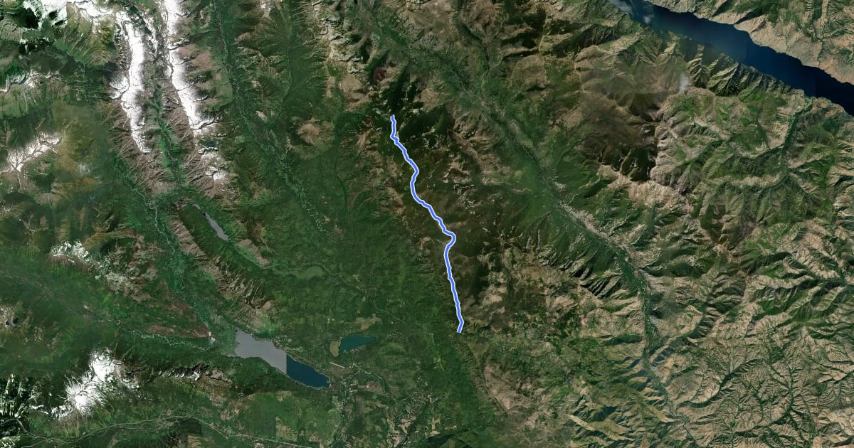 Маршрут Mad River Trail (Upper) на спутниковом снимке