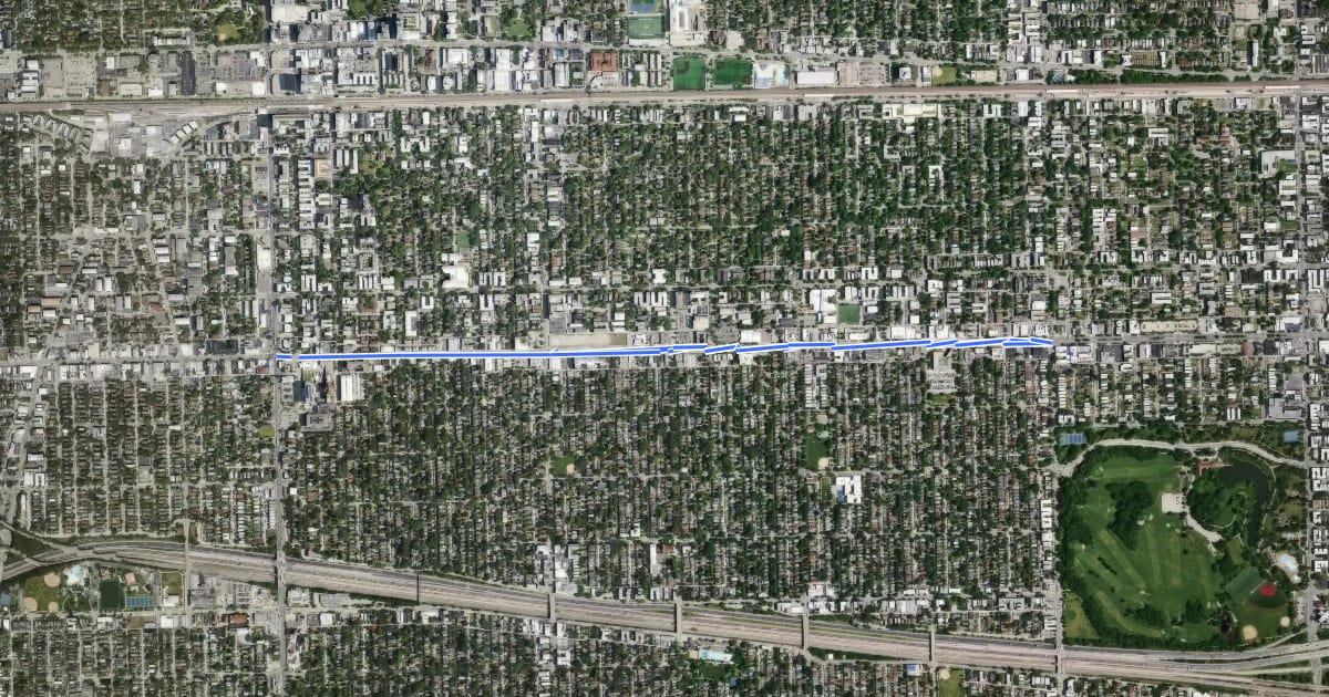 Маршрут Madison Street на спутниковом снимке