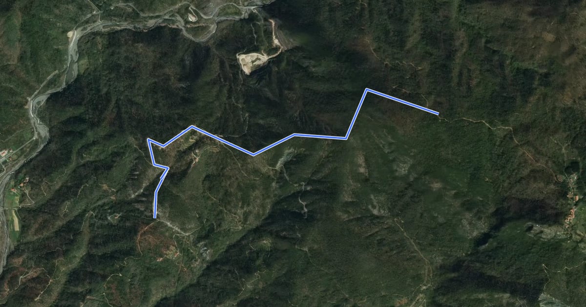 Маршрут Madonna dell'Olivo – Monte Nero на спутниковом снимке