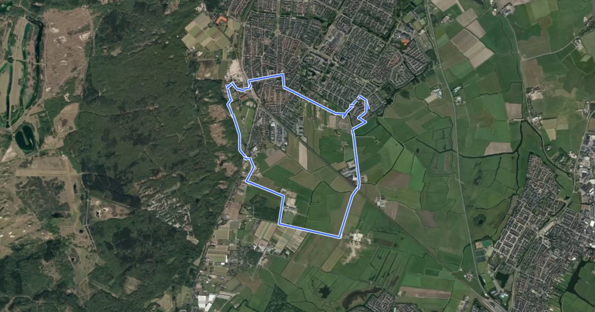 Маршрут Maer- of Korendijkroute на спутниковом снимке