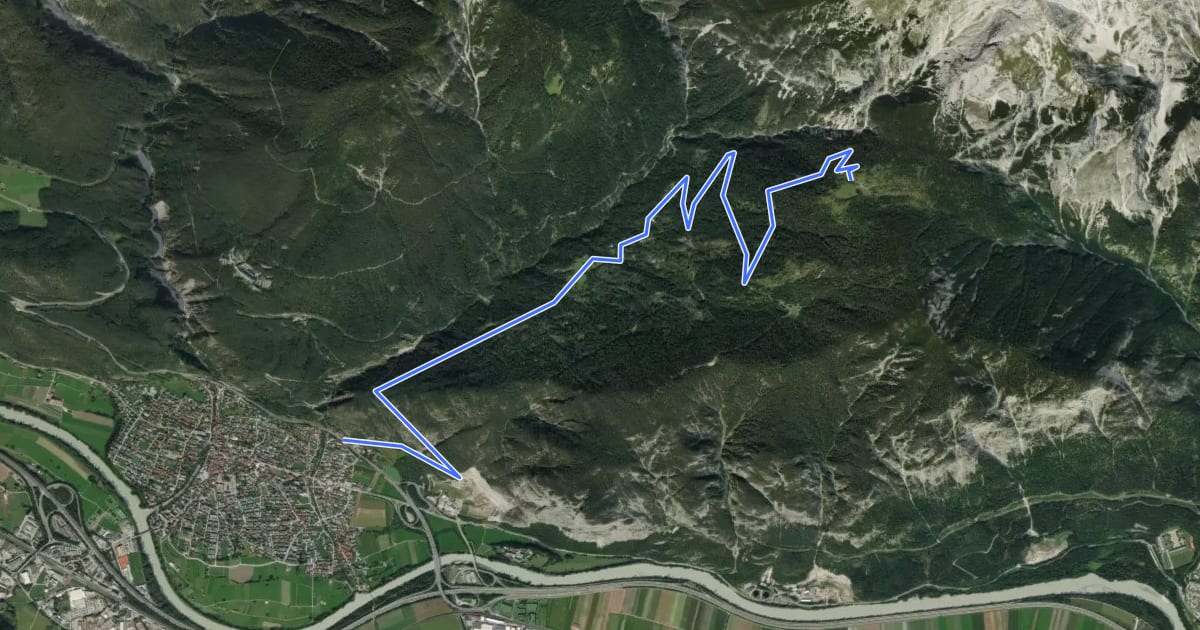 Маршрут Magdeburger Hütte на спутниковом снимке
