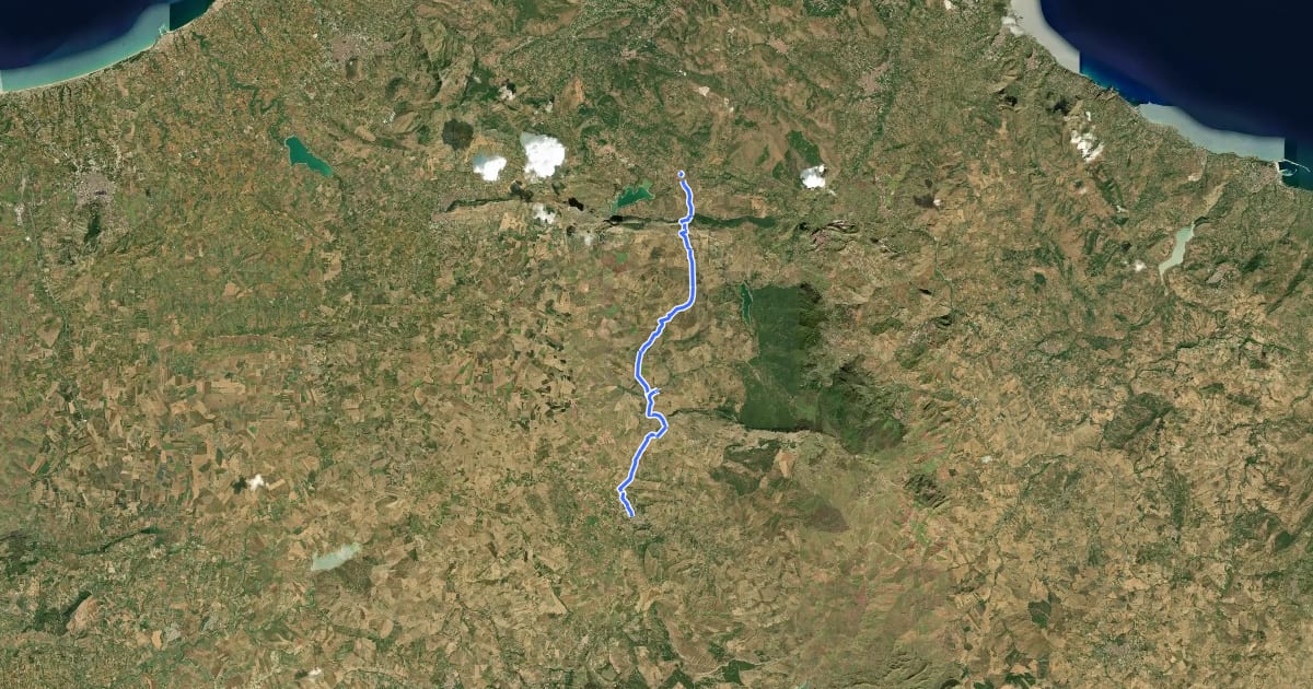 Маршрут Magna Via Francigena: Tappa 2 на спутниковом снимке
