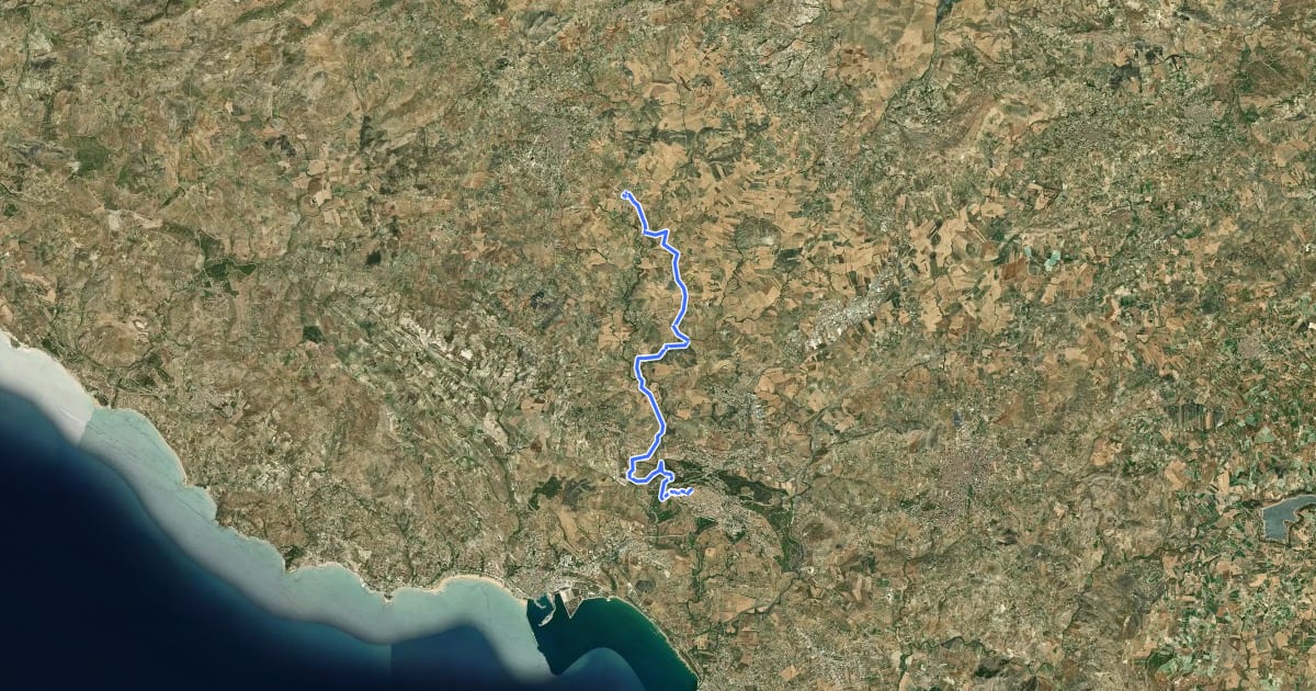 Маршрут Magna Via Francigena: Tappa 9 на спутниковом снимке