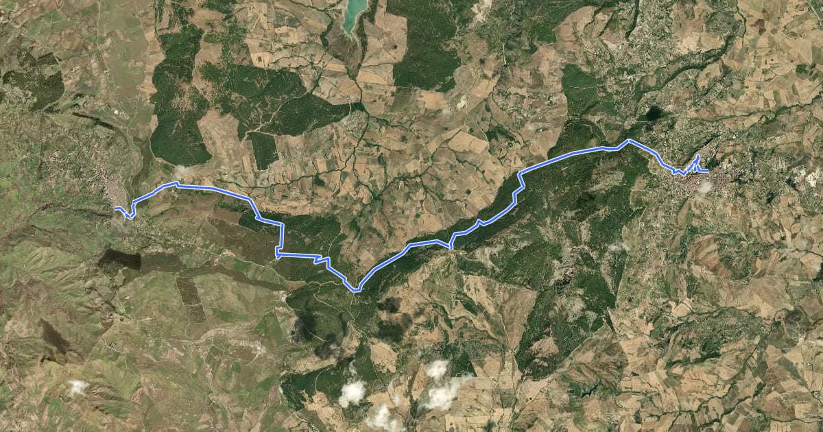Маршрут Magna Via Francigena - Variante 6.1 на спутниковом снимке