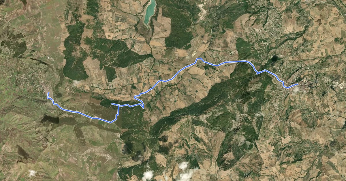 Маршрут Magna Via Francigena - Variante 6.2 на спутниковом снимке