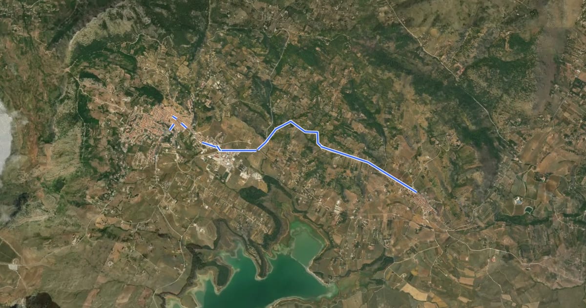 Маршрут Magna Via Francigena: Variante tappa 1 на спутниковом снимке