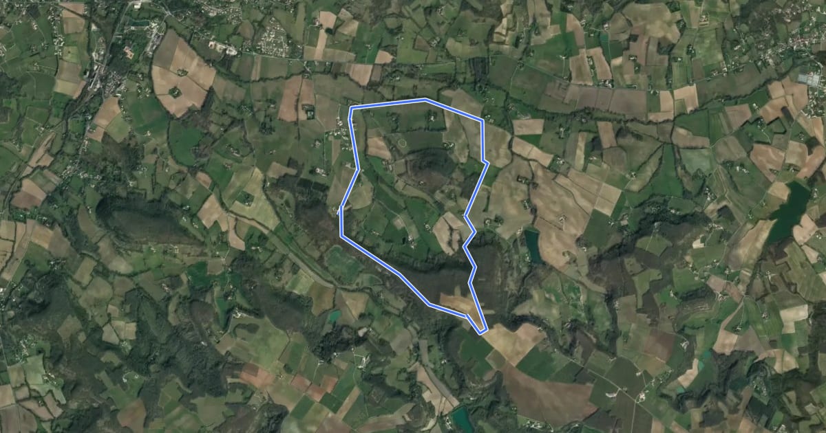 Маршрут Magnac, balade autour du Pech de la Citerne - 7km на спутниковом снимке