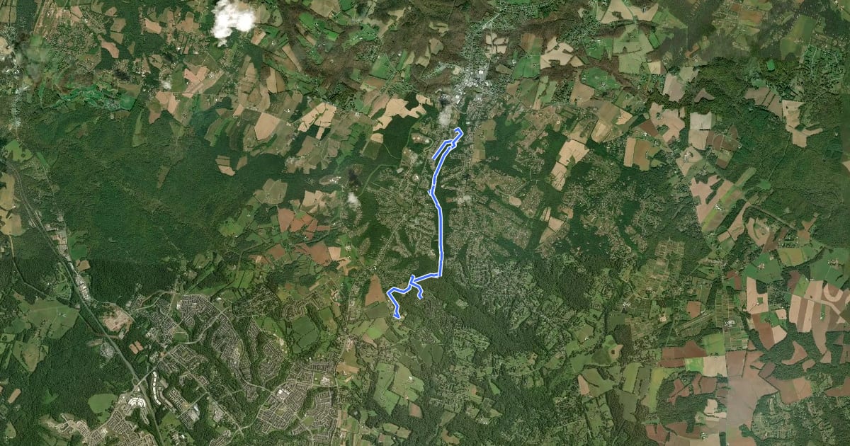 Маршрут Magruder Branch Trail на спутниковом снимке