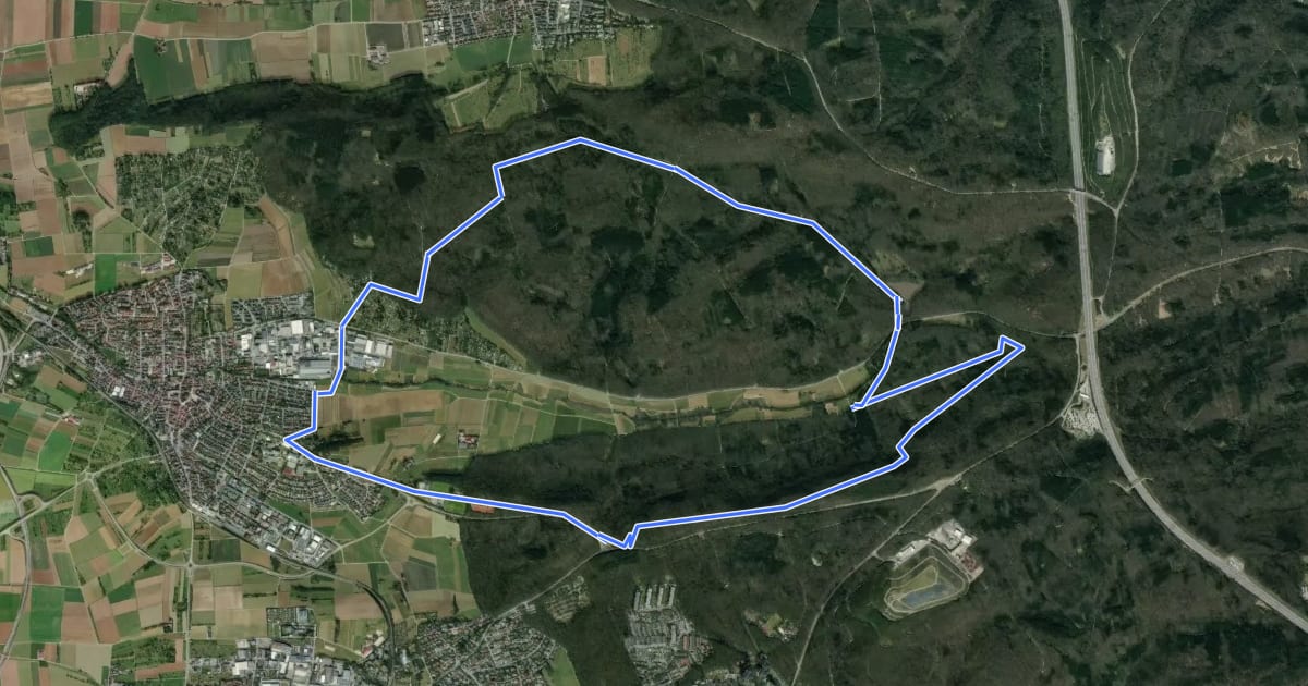 Маршрут Magstadt Rundwanderweg 1 - Christian-Metzger-Weg на спутниковом снимке