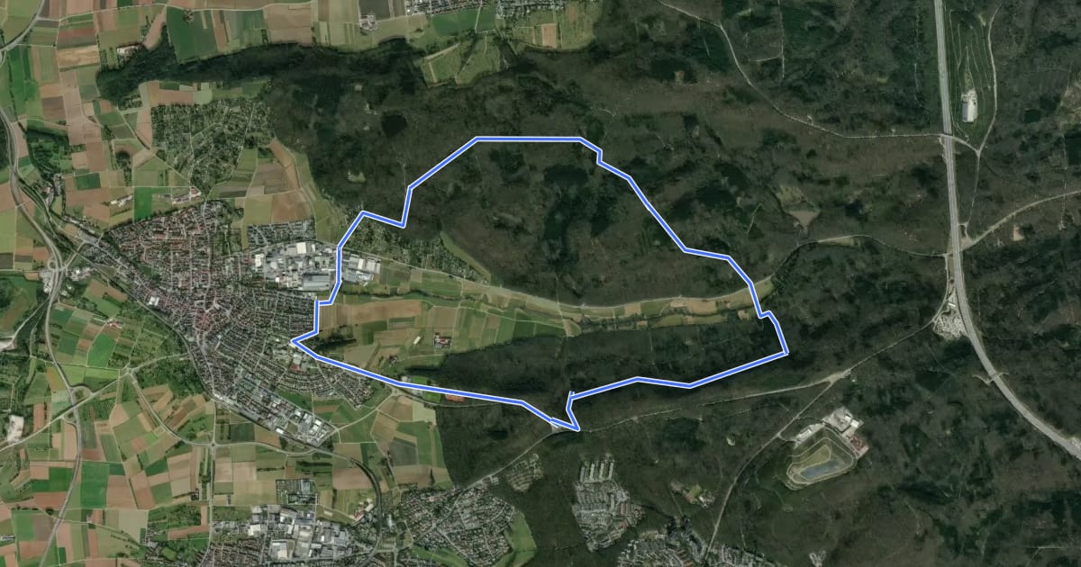 Маршрут Magstadt Rundwanderweg 2 на спутниковом снимке