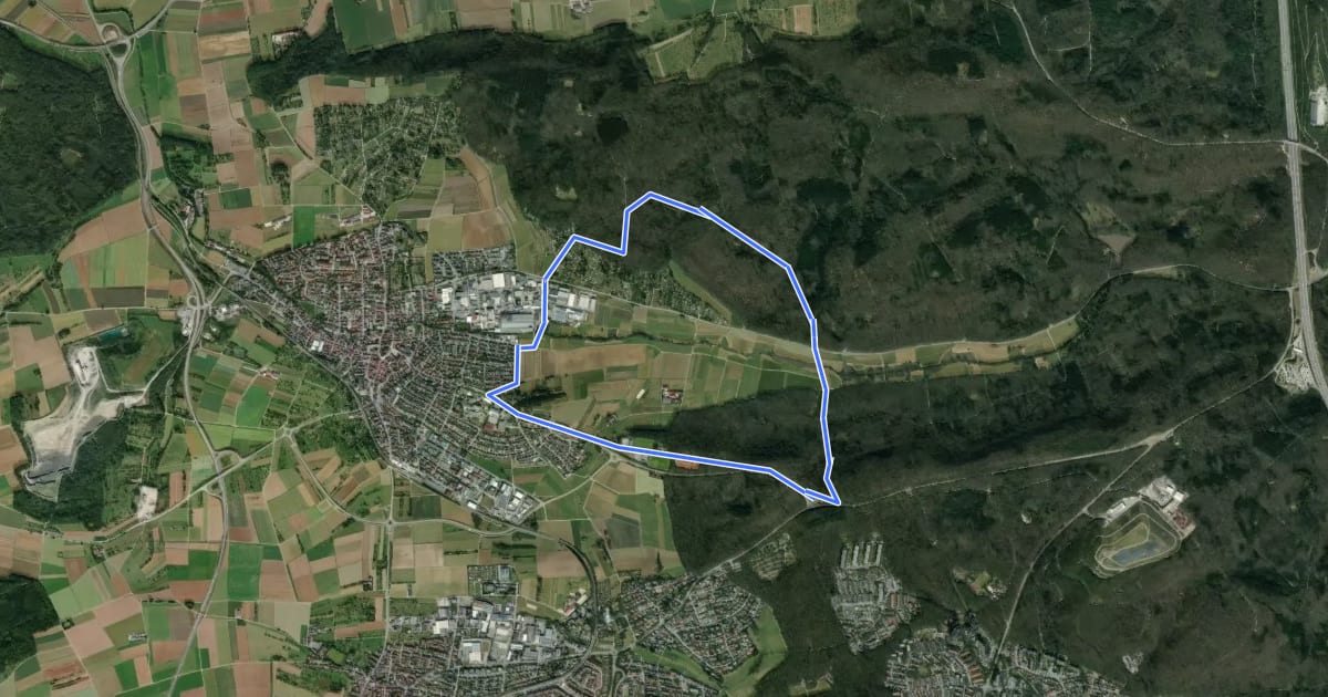 Маршрут Magstadt Rundwanderweg 3 на спутниковом снимке
