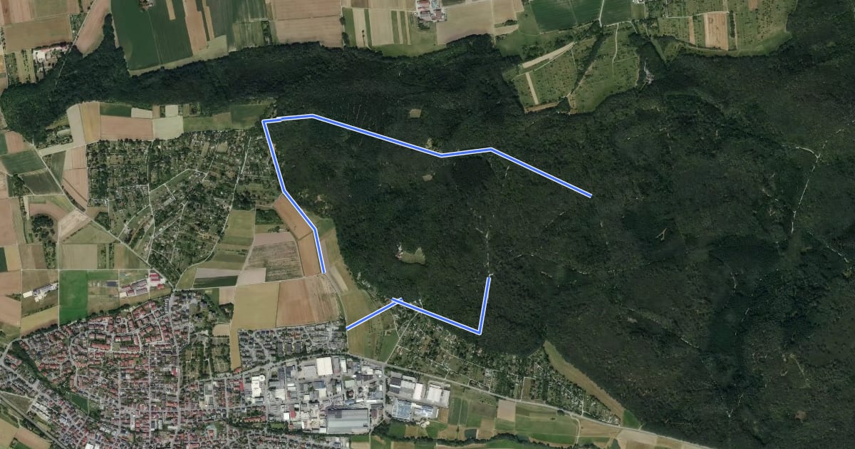 Маршрут Magstadt Rundwanderweg 4 на спутниковом снимке
