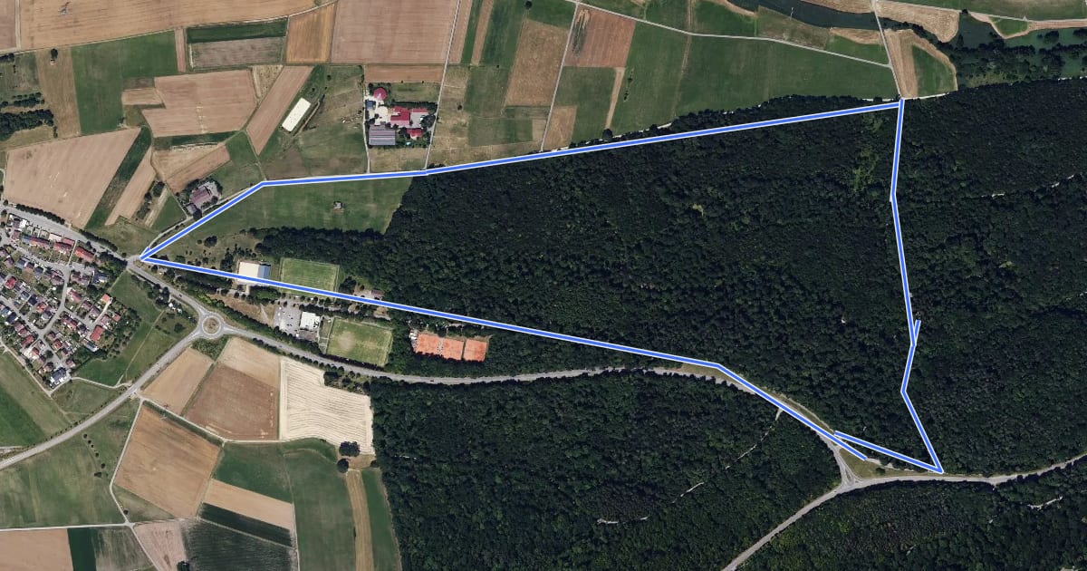 Маршрут Magstadt Rundwanderweg 6 на спутниковом снимке