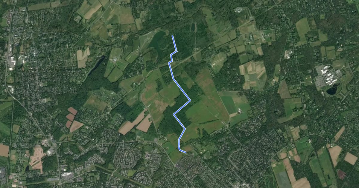 Маршрут Maidenhead Trail на спутниковом снимке