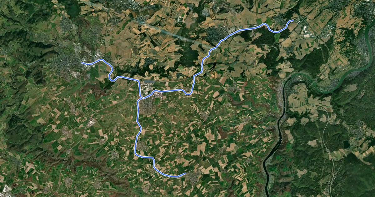 Маршрут Maifeld-Radweg на спутниковом снимке