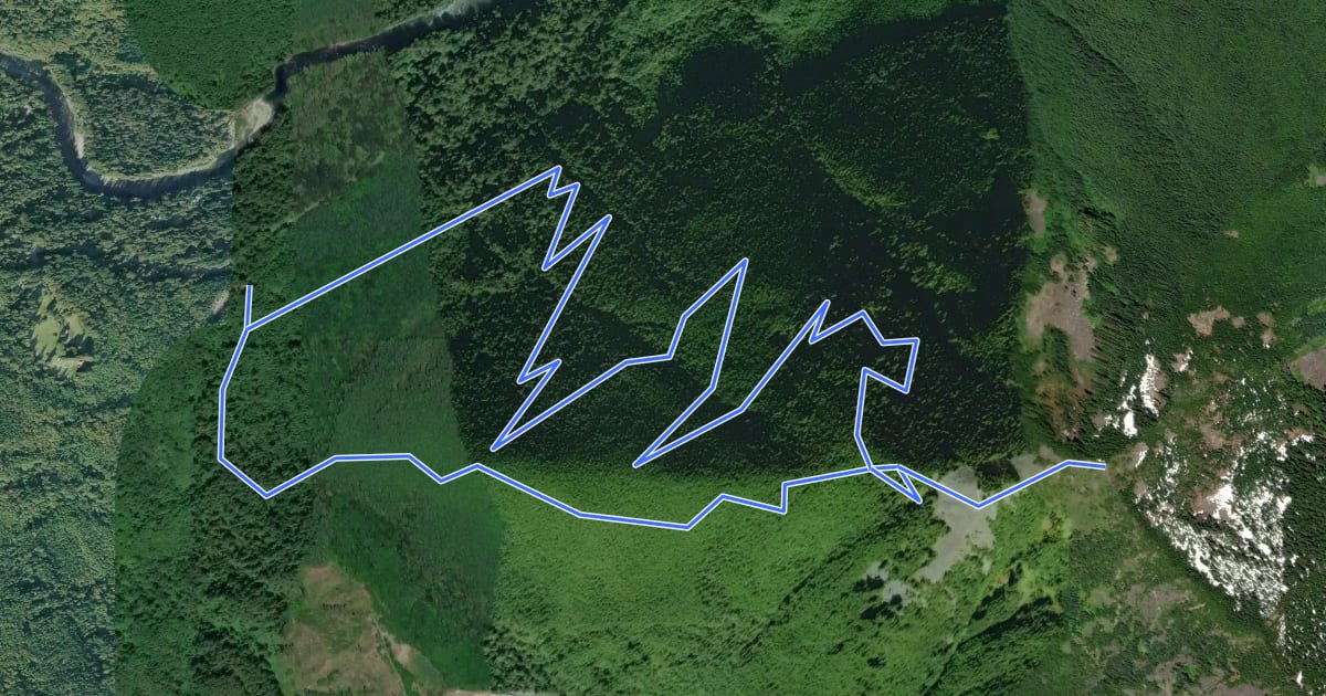 Маршрут Mailbox Peak Loop Trail на спутниковом снимке
