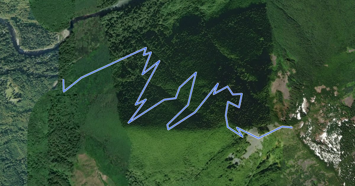Маршрут Mailbox Peak Trail на спутниковом снимке