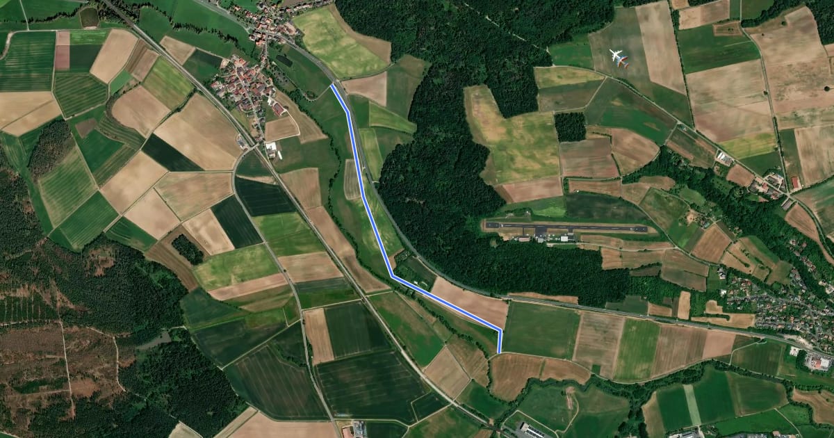 Маршрут Main-Aisch-Radweg Variante II на спутниковом снимке