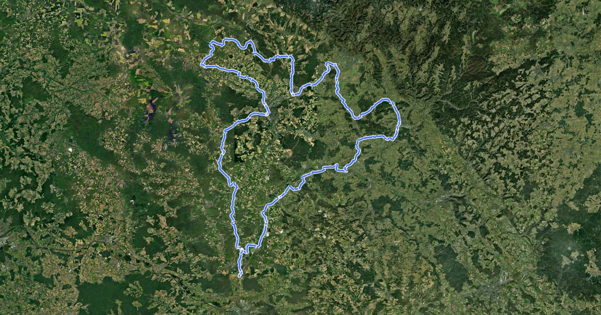 Маршрут Main-Coburg-Tour на спутниковом снимке