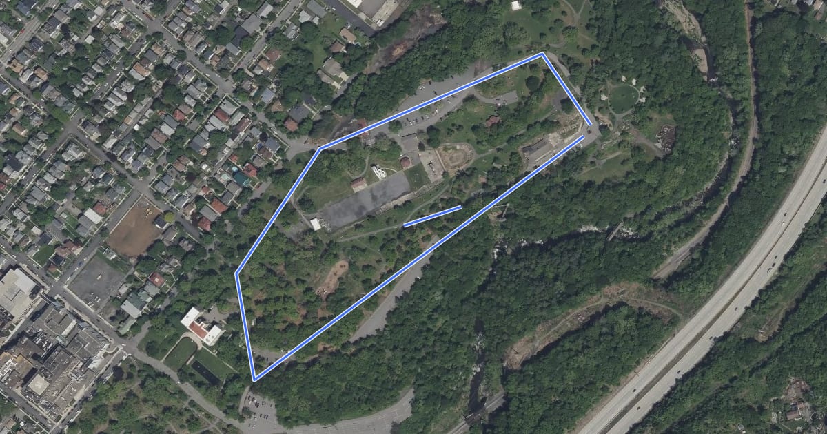 Маршрут Main Line Loop Trail на спутниковом снимке