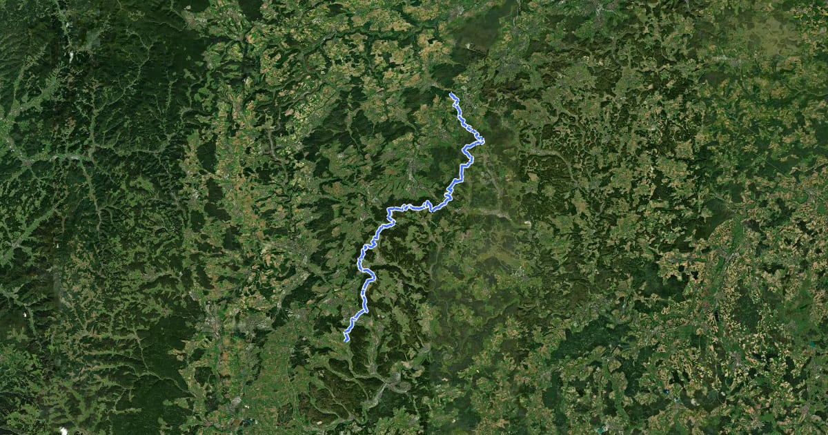 Маршрут Main-Neckar-Rhein-Weg на спутниковом снимке