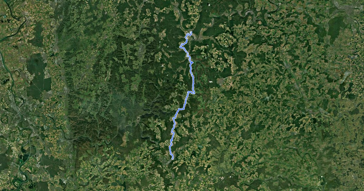 Маршрут Main-Neckar-Weg на спутниковом снимке