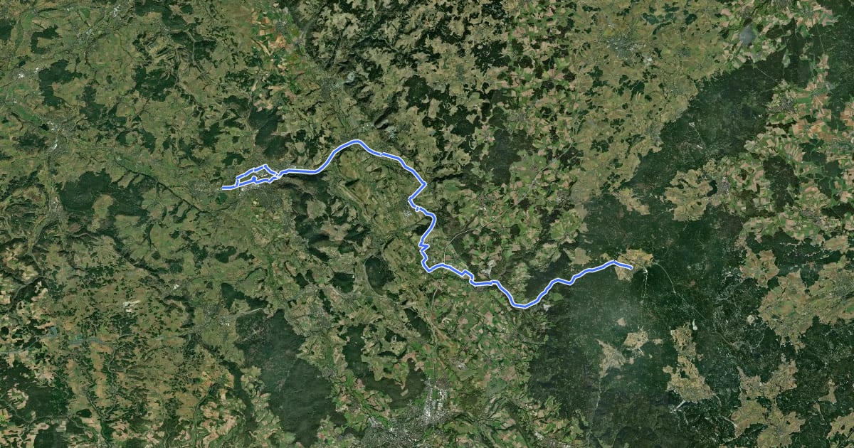 Маршрут Main-Radweg, Abschnitt 1 "Bischofsgrün bis Kulmbach" (Weißer Main) на спутниковом снимке