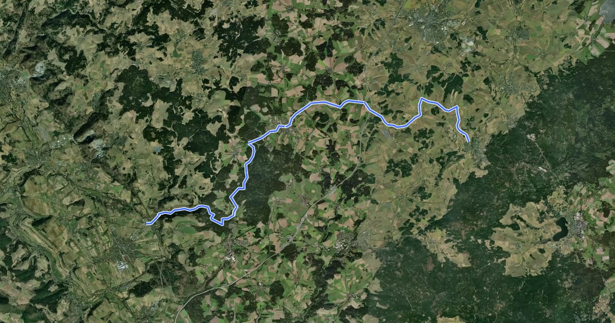 Маршрут Main - Saale - Radweg на спутниковом снимке