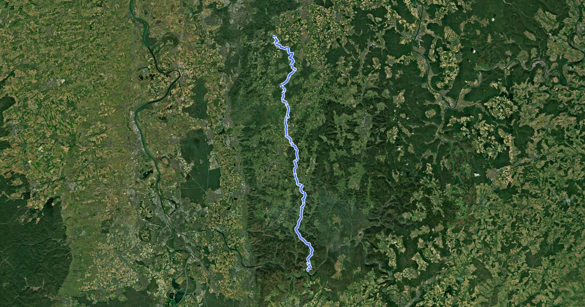 Маршрут Main-Stromberg-Weg (Teilstrecke Ober-Ramstadt - Neckarsteinach) на спутниковом снимке