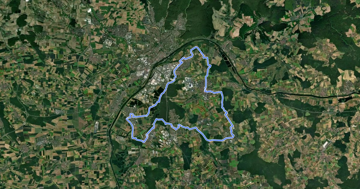 Маршрут Mainbogen Wanderweg 6 на спутниковом снимке