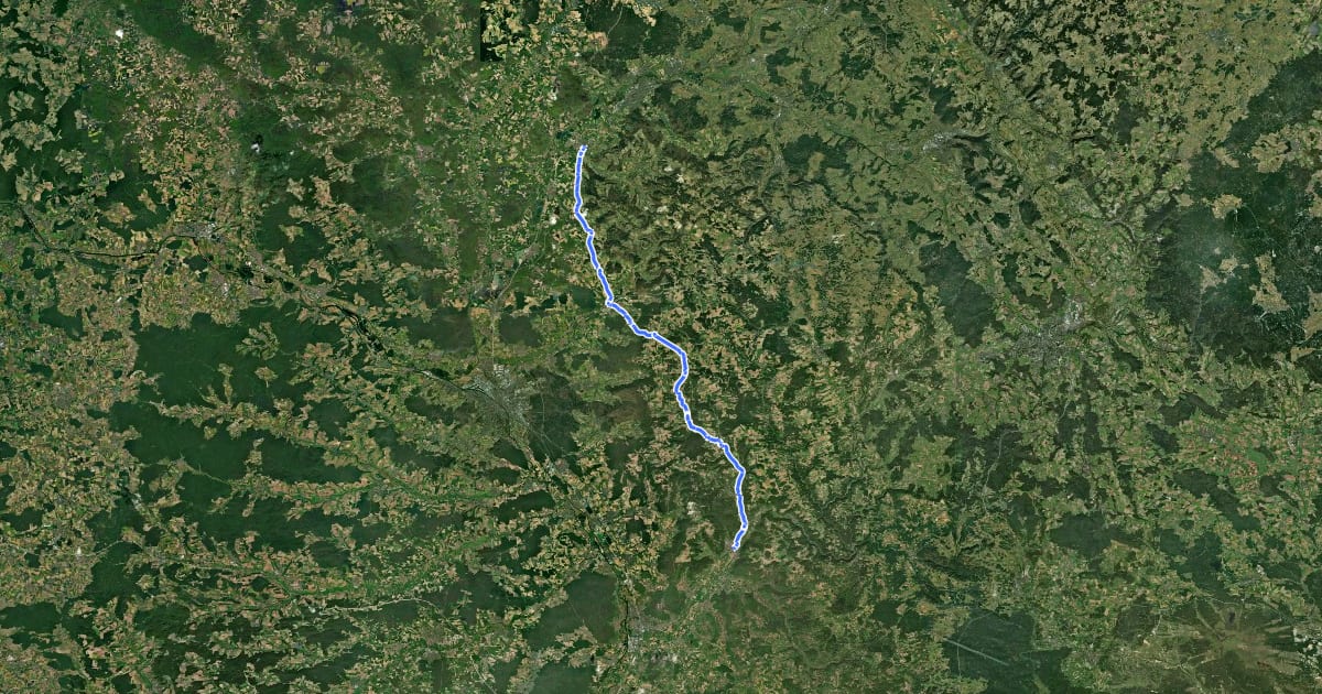 Маршрут Maintal-Leinleitertal-Radweg на спутниковом снимке