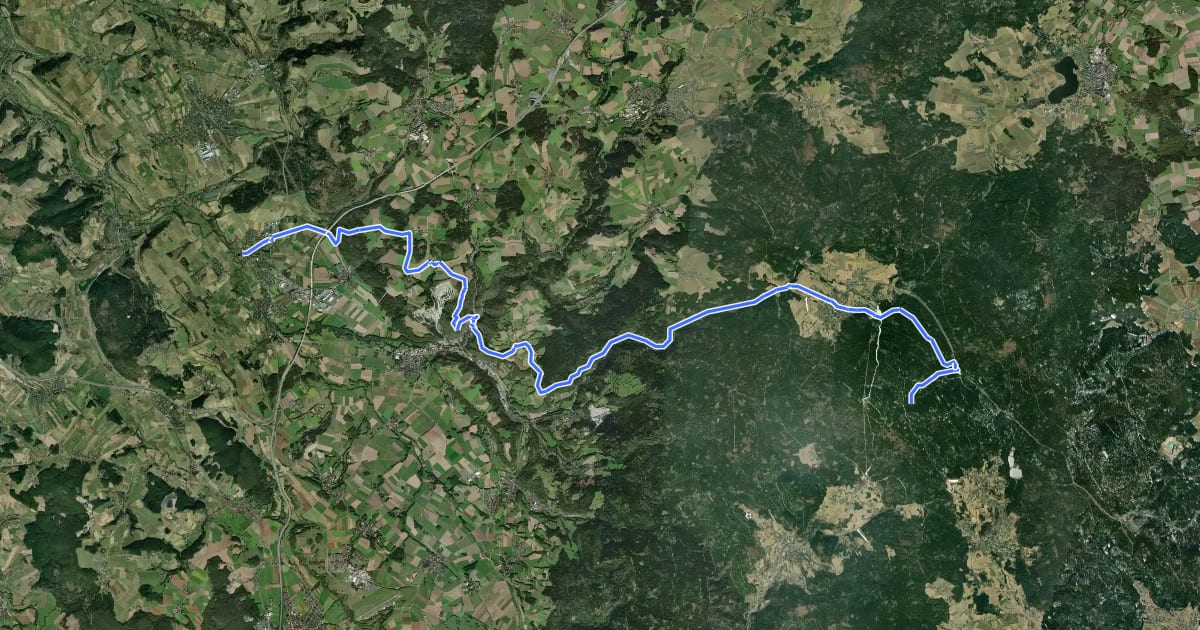 Маршрут Mainweg Teil 1 на спутниковом снимке