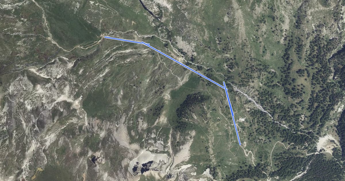 Маршрут Maison des Chamois - Prat du Plan на спутниковом снимке