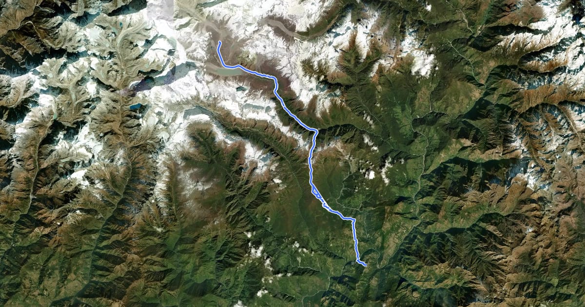 Маршрут Makalu base camp trek with Arun valley на спутниковом снимке