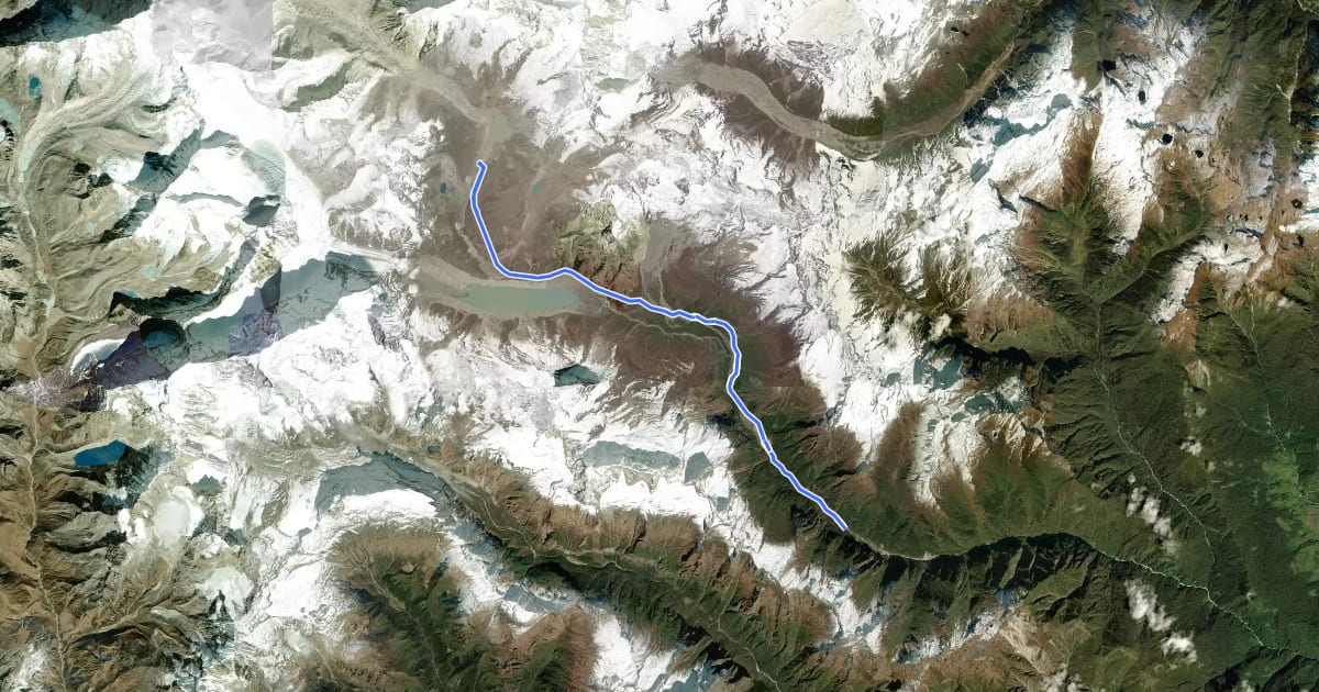 Маршрут Makalu Basecamp на спутниковом снимке