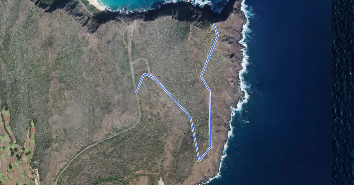 Маршрут Makapu'u Lighthouse Trail на спутниковом снимке