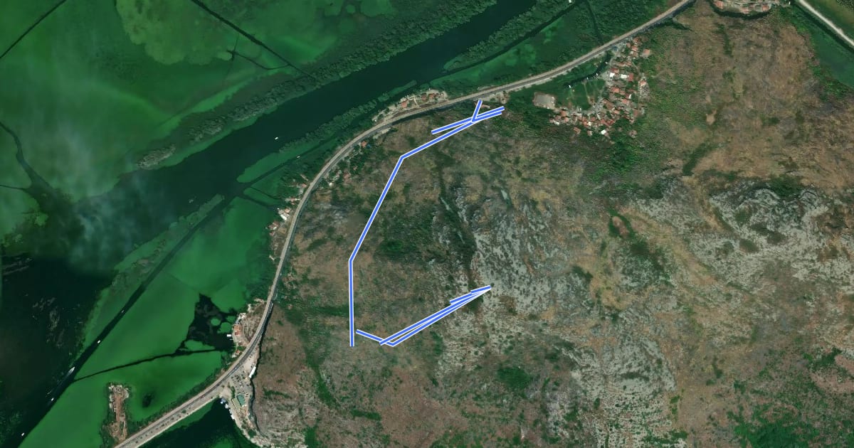 Маршрут Mala Venecia - Velji vrh на спутниковом снимке