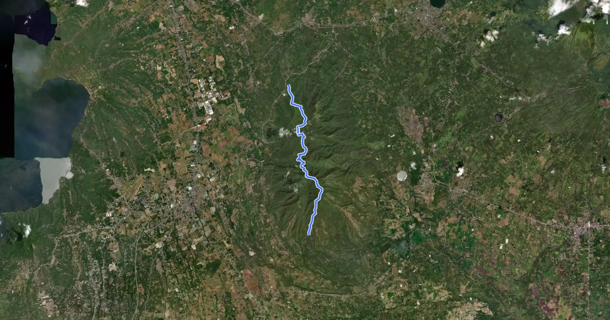 Маршрут Malepunyo Range North-South Trail на спутниковом снимке