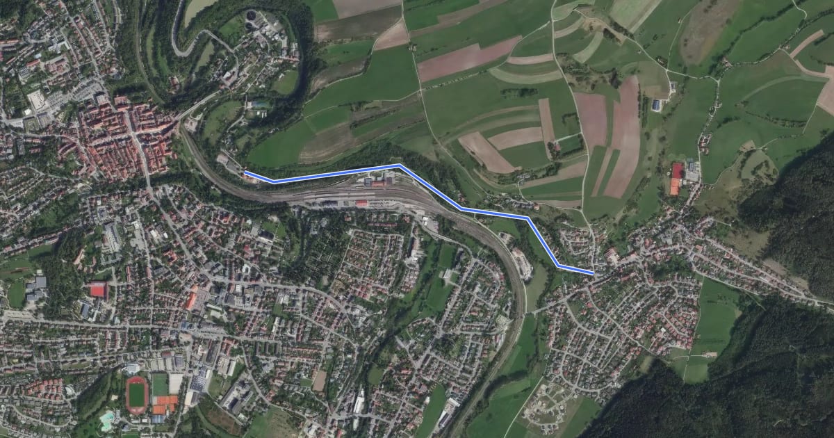 Маршрут Malerisches Rottweil на спутниковом снимке