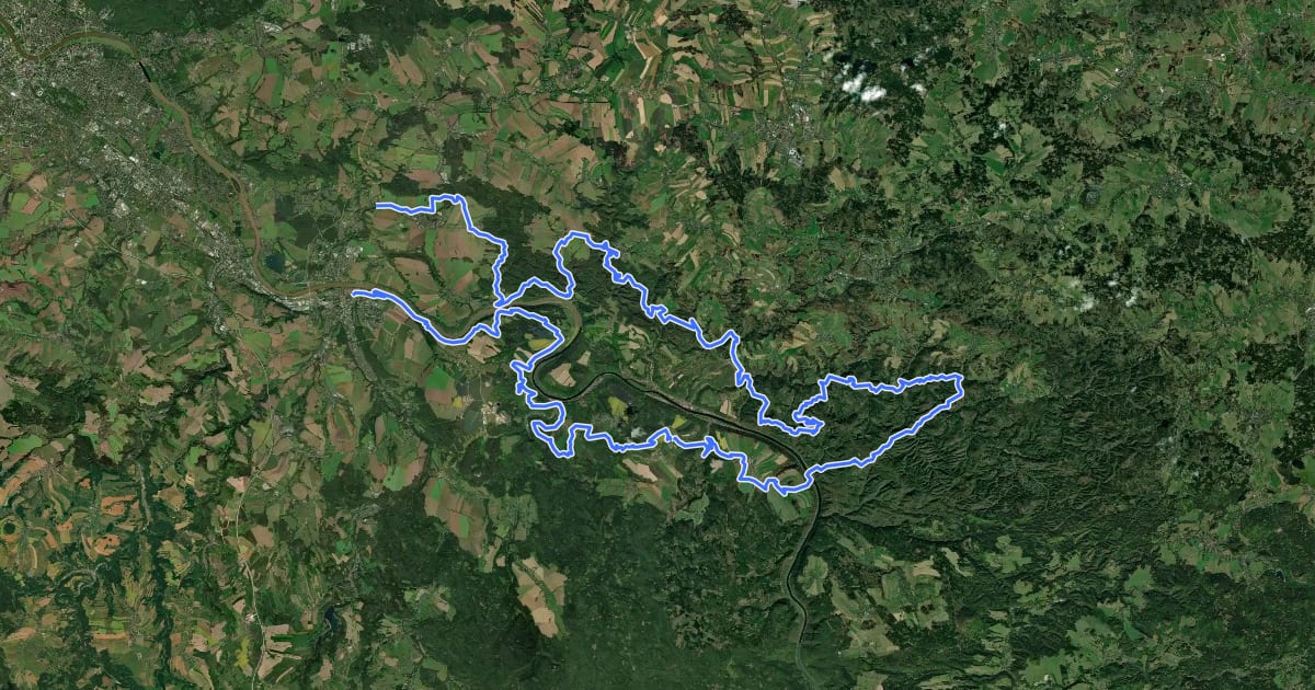 Маршрут Malerweg на спутниковом снимке