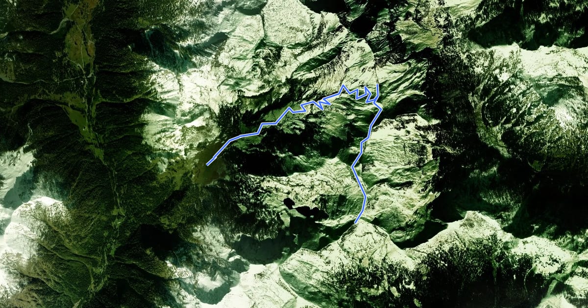 Маршрут Malga Bruffione - Passo Brealone на спутниковом снимке