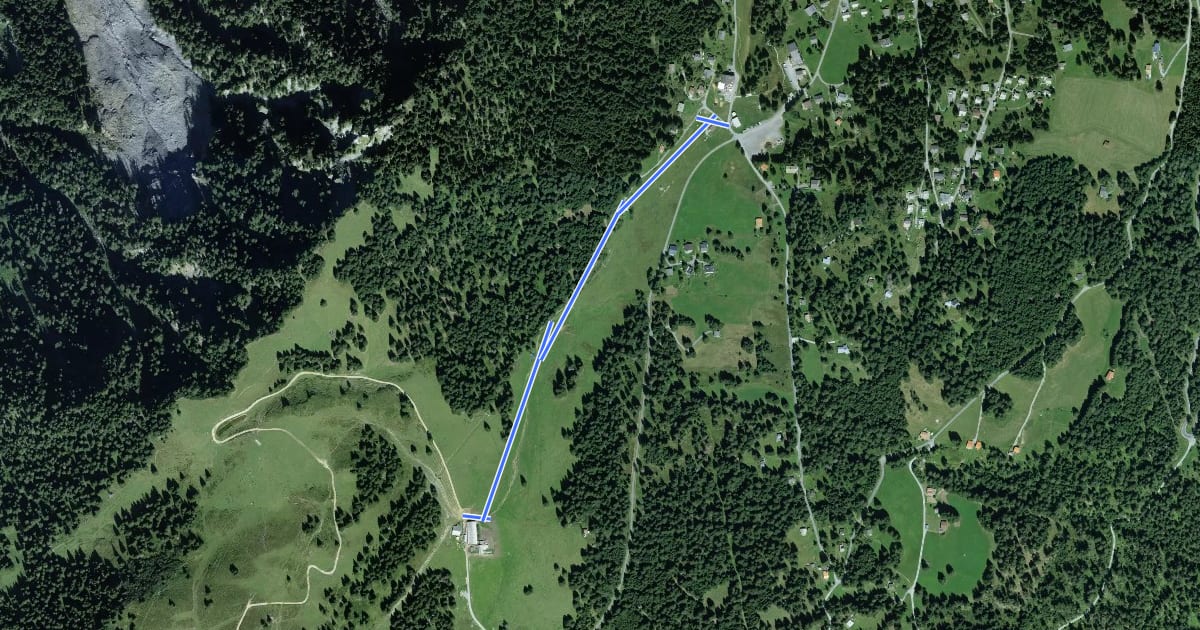 Маршрут Malixer Alp - Brambrüesch Parkplatz на спутниковом снимке