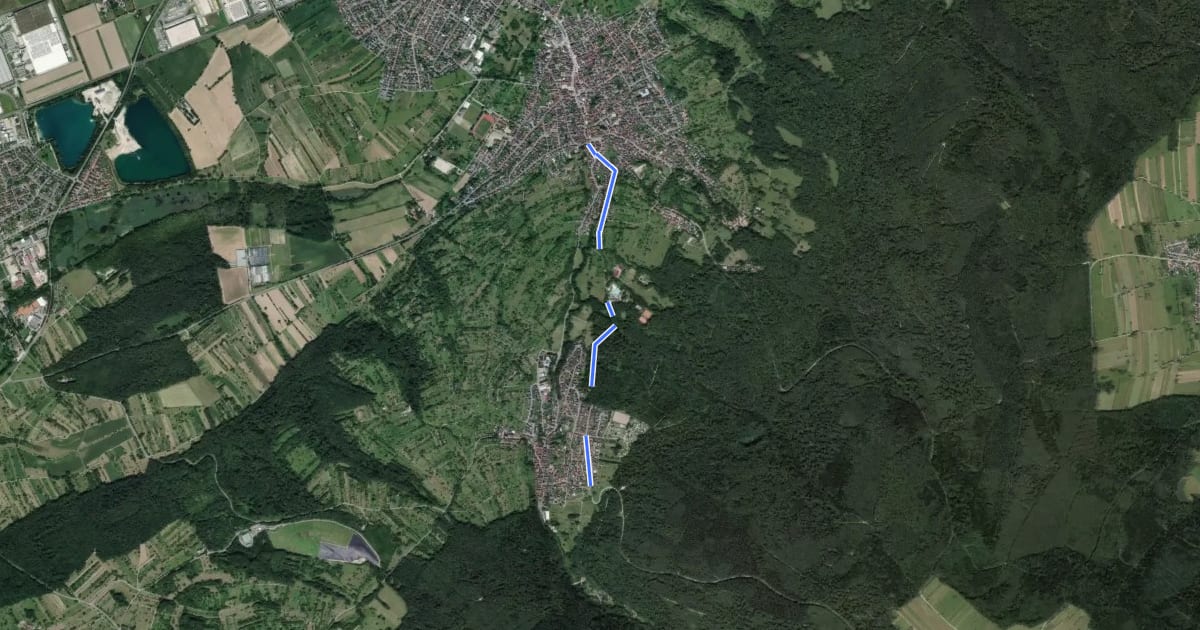 Маршрут Malsch H.-Götz-Straße - Waldprechtsweier Neufeld на спутниковом снимке