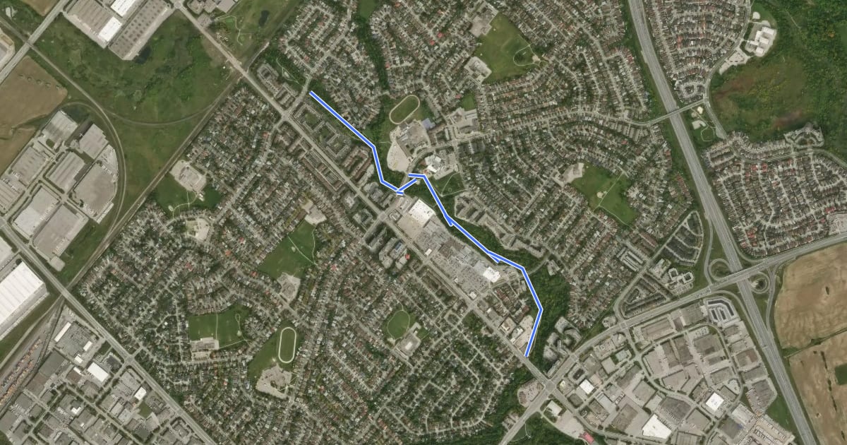 Маршрут Malton Greenway на спутниковом снимке