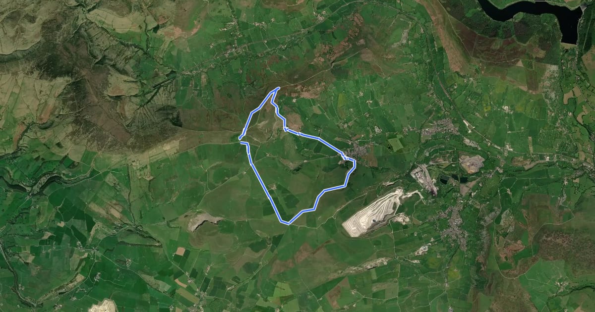 Маршрут Mam Tor Cavedale Loop, High Peak на спутниковом снимке