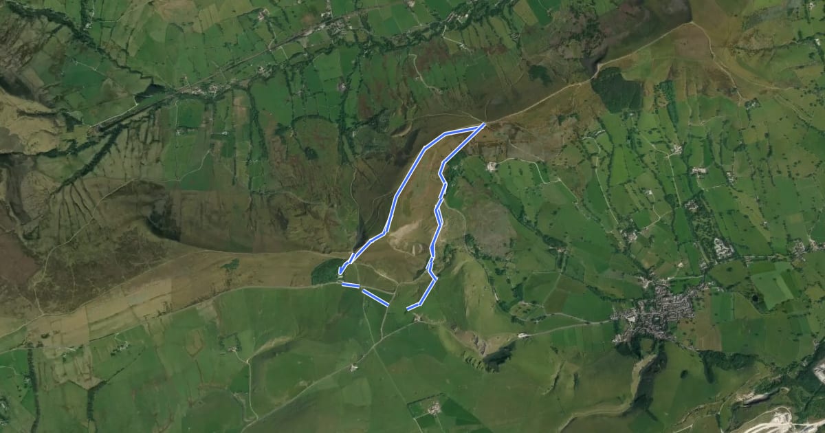Маршрут Mam Tor Circular Walk, High Peak на спутниковом снимке