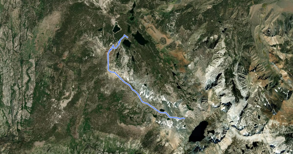 Маршрут Mammoth Crest Trail на спутниковом снимке