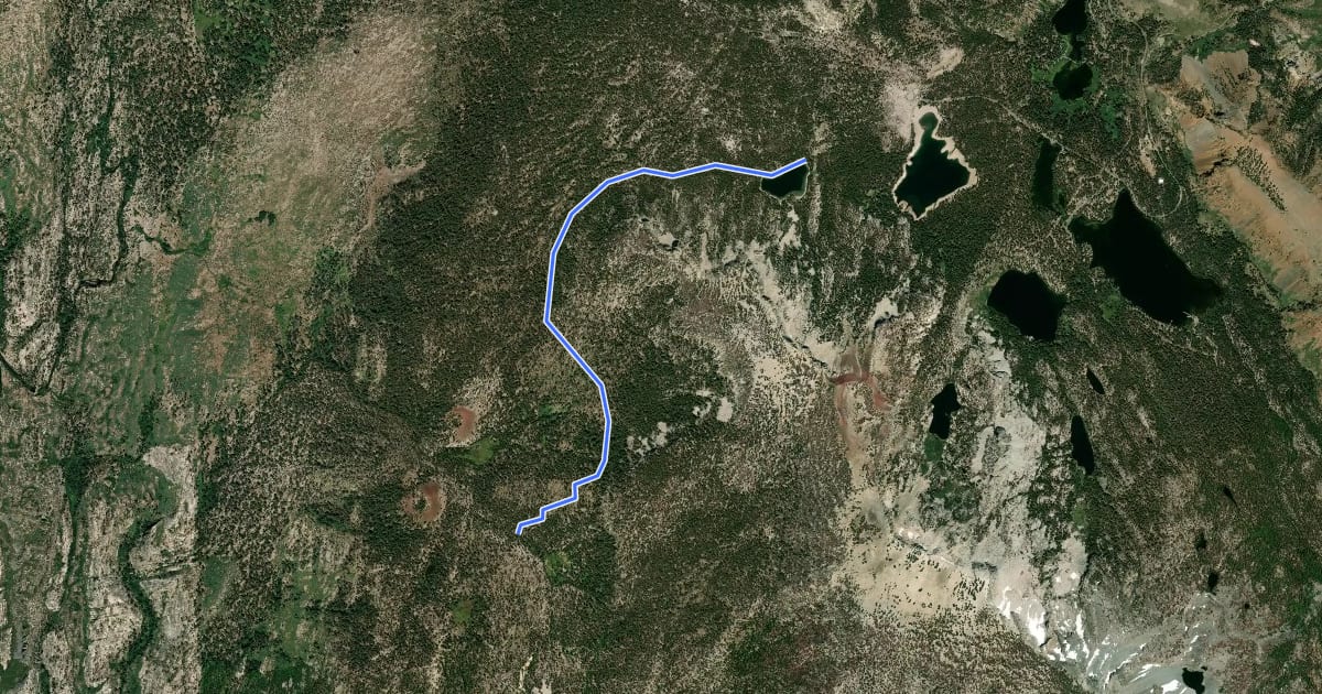 Маршрут Mammoth Pass Cutoff на спутниковом снимке
