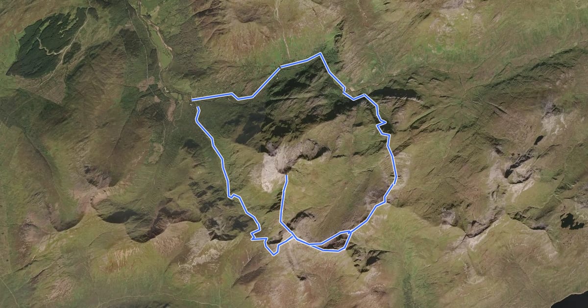Маршрут Mamores Trail на спутниковом снимке