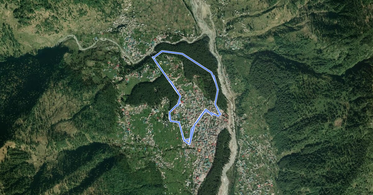 Маршрут Manali Loop на спутниковом снимке